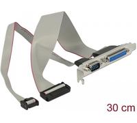 Delock Tôle de slot parallèle 1 x port + série 1 x port env. 30 cm Affectation 1:1, Boîtier PC : accessoires