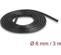 Delock Tuyau d'isolation en PVC 3 m x 6 mm noir, Gaine + protection pour câbles, Noir