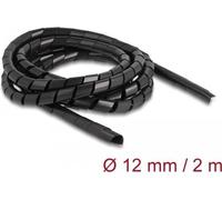 Delock Tuyau spiro flexible 2 m x 12 mm noir (0.20 cm), Gaine + protection pour câbles, Noir