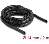 Delock Tuyau spiro flexible 2 m x 14 mm noir (0.20 cm), Gaine + protection pour câbles, Noir