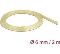 Delock Tuyau tressé en fibre d'aramide 2 m x 6 mm (200 cm), Gaine + protection pour câbles, Jaune