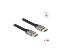 Delock Ultra High Speed HDMI câble 48 Gbps 8K 60 Hz gris 2 m certifié