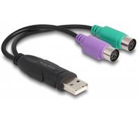 Delock USB 2.0 Adaptateur [1x USB 2.0 type A mâle - 2x PS/2 femelle] 61051 0.17 m