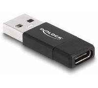 DeLOCK Adaptateur USB 3.2 Gen 2 Type-A Femelle vers USB Type-C Mâle Noir, 10 Gbit/s, Chipset VIA VL162, 5V 3A, 60001