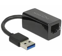DeLOCK SuperSpeed USB-A (USB 3.1 Gen 1) mâle > Gigabit LAN 10/100/1000 Mbps compact, Adaptateur