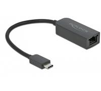 Delock USB 2.0 Adaptateur [1x USB-C® mâle - 1x RJ45 femelle] 66645 0.16 m