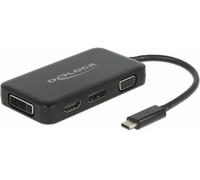 Delock USB 2.0 Adaptateur [1x USB-C® mâle - 1x VGA femelle, HDMI femelle, DVI femelle 24+5 pôles, DisplayPort femelle] 63929 0.15 m