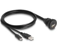 Delock USB 2.0 Adaptateur [1x USB-C® mâle, USB-A mâle - 1x USB-C® femelle, USB-A femelle] 88102 1 m