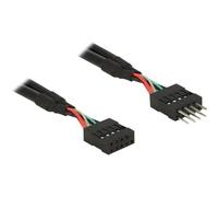 Delock USB 2.0 Pin Header - Câble interne USB - connecteur USB 10 broches (F) pour connecteur USB 10 broches (M) - 25 cm - noir