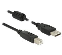 DeLock USB 2.0 Type A Male to USB 2.0 Cable Type Male to B Male 5 m Black