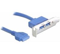 Delock USB 3.0 19-pin - 2 x USB 3.0-A Equerre de slot 1 pc(s)
