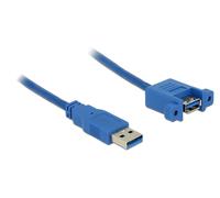 DeLock Câble USB 3.2 Gen1 USB-A mâle vers USB-A femelle 1.00 m Bleu 85112