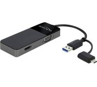 DELOCK USB 3.2 Gen 1 Adapter zu 4K HDMI + VGA Splitter Funkt
