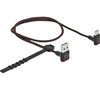 DELOCK USB-A 2.0 Stecker zu USB-C Stecker gewinkelt 0,5m SW