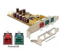 DeLock - USB-Adapter - PCIe 1.1 - PoweredUSB 2.0 (12 V) x 2 + PoweredUSB 2.0 (24 V) x 1