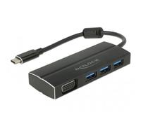 Delock Usb C 3.13xusb 3.0 A Hub+vga 4k