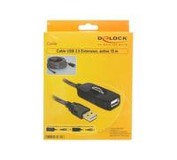 Delock USB Cable - Rallonge de câble USB - USB (M) pour USB (F) - USB 2.0 - 15 m - actif