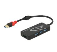 DeLock USB Hub USB 3.1 Type A 3x USB 3.0 Type A + 2x SD Slot
