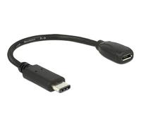 DeLOCK 65578 câble USB 0,15 m USB 2.0 USB C Micro-USB B Noir