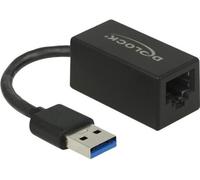 DELOCK USB Typ-A Adapter zu Gigabit LAN kompakt schwarz