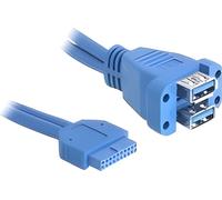 DELOCK USB3.0 Kabel Pinheader 19pin -> 2x A Bu/Bu 0.4
