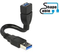 DELOCK USB3.0 Verl. A -> A St/Bu 0.15m schwarz ShapeC