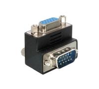 DeLock Adaptateur VGA 65171 – 1x SUB-D mâle 15 pôles / 1x SUB-D femelle 15 pôles, noir coudé 90° droite