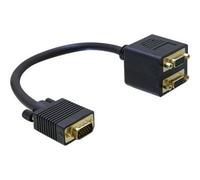 DELOCK VGA Adapter D-Sub15 -> 2x D-Sub15 St/Bu 0,20m