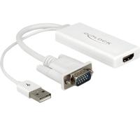 DeLOCK - Adaptateur audio/vidéo - USB, DB-15 (M) pour HDMI (F) - 25 cm - blanc