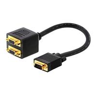 DeLOCK VGA Male to 2X VGA Femelle - Câble VGA (0.2 mètres), Noir