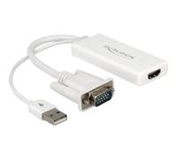 Adaptateur VGA, USB, HDMI Delock 62460 [1x VGA mâle, USB 2.0 type A mâle - 1x HDMI femelle] 25.00 cm blanc