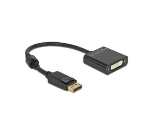 Delock - Videoadapter - Single Link - DisplayPort (M VI-I (W) - DisplayPort 1,2 - 20cm - 4K Unterstützung, aktiv - Schwarz (63482)