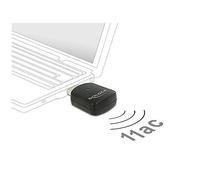 Delock Wireless LAN USB Mini Stick - Adaptateur réseau - USB 3.0 - Wi-Fi 5 - noir