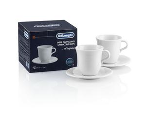 DeLonghi 2x Tasses Cappuccino 270ml Tognana Porcelaine Céramique Bianca + Plats