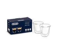 DELONGHI Accessoire Verres à Espresso, Set de 2 Verres Double Paroi 90ml, DLSC310, Transparent