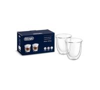 DELONGHI Accessoire Verres Thermo Cappuccino, Set de 2 Verres Double Paroi, DLSC311, Transparent