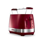De'Longhi Active Line CTLA2103.R Grille-pain 2 fentes avec 7 niveaux de bronzage, réchauffage, décongélation, position extra haute 800 W Rouge