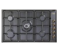 De'Longhi ANL59PRO Piano Cuisinière 90 Cm Anthracite 5 Brûleurs Finition Laiton