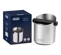 De'Longhi Bac à Marc de Café DLSC084, Acier Inoxydable, Base en Caoutchouc Antidérapante, Très Stable, Barre de Frappe Amovible en Métal, Revêtement Caoutchouc pour un Entretien Facile, Diamètre 51mm