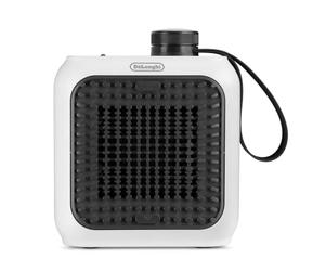 De'Longhi Capsule Desk - Radiateur soufflant en céramique pour bureau 360 W | Chauffage soufflant électrique compact, silencieux 39 dB(A), thermostat réglable, flux d'air réglable