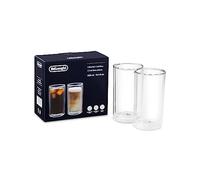 De'Longhi Cold Brew DLSC325 Lot de 2 verres isothermes à double paroi Passe au lave-vaisselle Capacité 300 ml Idéal pour les boissons froides et chaudes au café