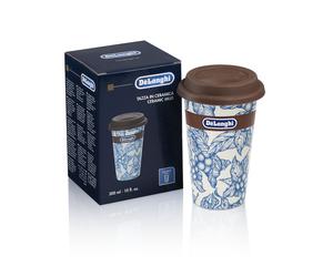 DeLonghi Coupe Flower Céramique Thermique Double Mur 300ml Couvercle Silicone