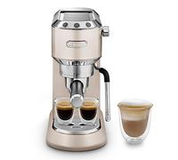 De'Longhi Dedica Arte EC 885. BG Machine à expresso avec buse MyLatterArt en mousse de lait, design compact, 15 cm de large, réservoir d'eau de 1 litre, tampons E.S.E Beige