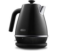 De'Longhi Distinta X KBIN3001.BK Bouilloire design en acier brossé, base pivotante à 360°, rangement de cordon, 1,7 l, filtre anti-calcaire - Noir