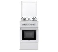 DeLonghi Cuisinière DL554EW2 Gaz 4 brûleurs 50 cm Four électrique 52 L Multifonction Blanc CE A