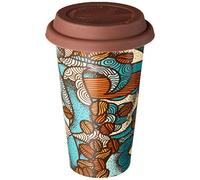 De'Longhi DLSC055 Tasse isotherme en céramique à double paroi, 300 ml, avec couvercle en silicone, Clair