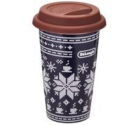 De'Longhi DLSC076 Mug isotherme pour boissons chaudes et froides en céramique à double paroi avec couvercle antidérapant en silicone Capacité 300 ml