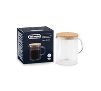 De'Longhi DLSC078 Carafe Thermique en verre double paroi, Capacité 350ml, Couvercle bambou avec joint silicone, Conserve température, Élégante et pratique