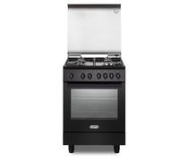 De'Longhi DMN 64 LSG Cuisine à Gaz, 60 cm, Four électrique multifonctionnel, 4 feux, Couleur Noir mat, Boutons Soft Touch, Easy Steam, Hydroclean, Classe énergétique A