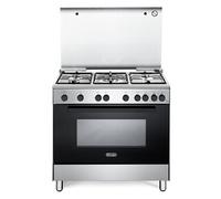 De'Longhi FGVX 96 SG four et cuisinière Gaz Noir, Acier inoxydable